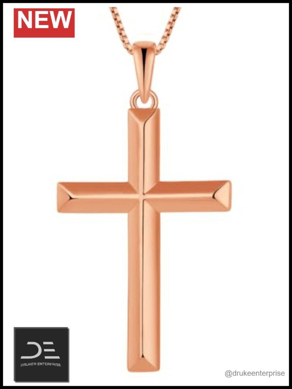Sterling Silver Polished Cross Pendant Necklace for Women Men